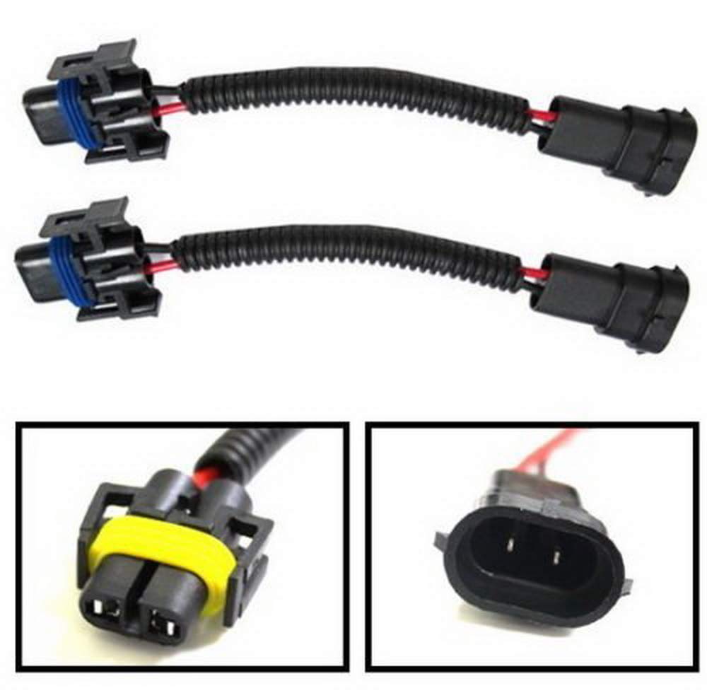 Ijdmtoy H11 H8 H9 Extension Wiring Harness Sockets Wires Compatible With High/Low Beam Or Fog Lights Use