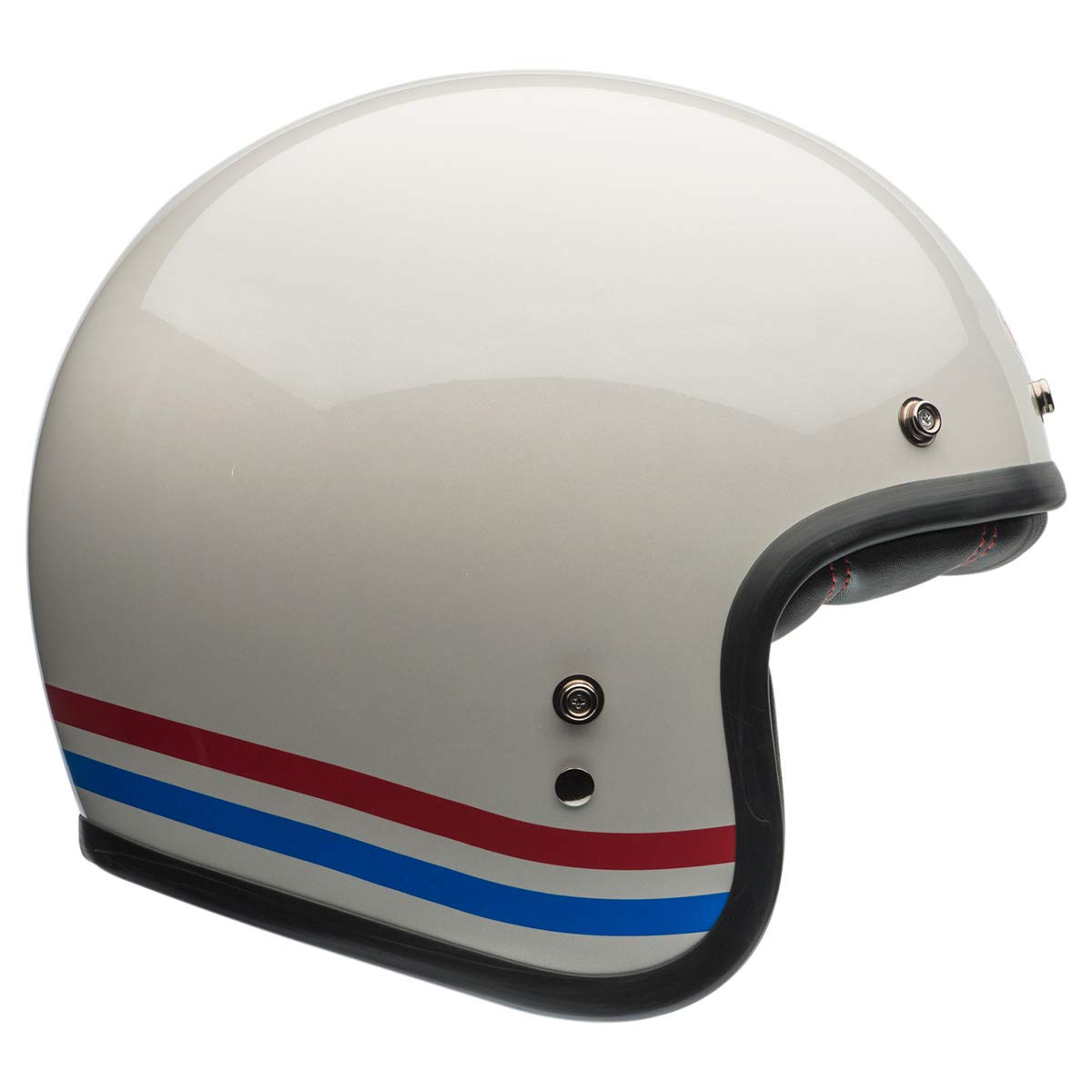 Bell Custom 500 Open-Face Motorcycle Helmet (Stripes Pearl White - Medium)