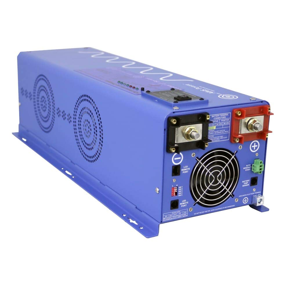 AIMS PICOGLF40W12V240VS 4000 W / 12000 W Peak Pure Sine Inverter Charger 12VDC 240VAC Input to 120/240 VAC Backup Power