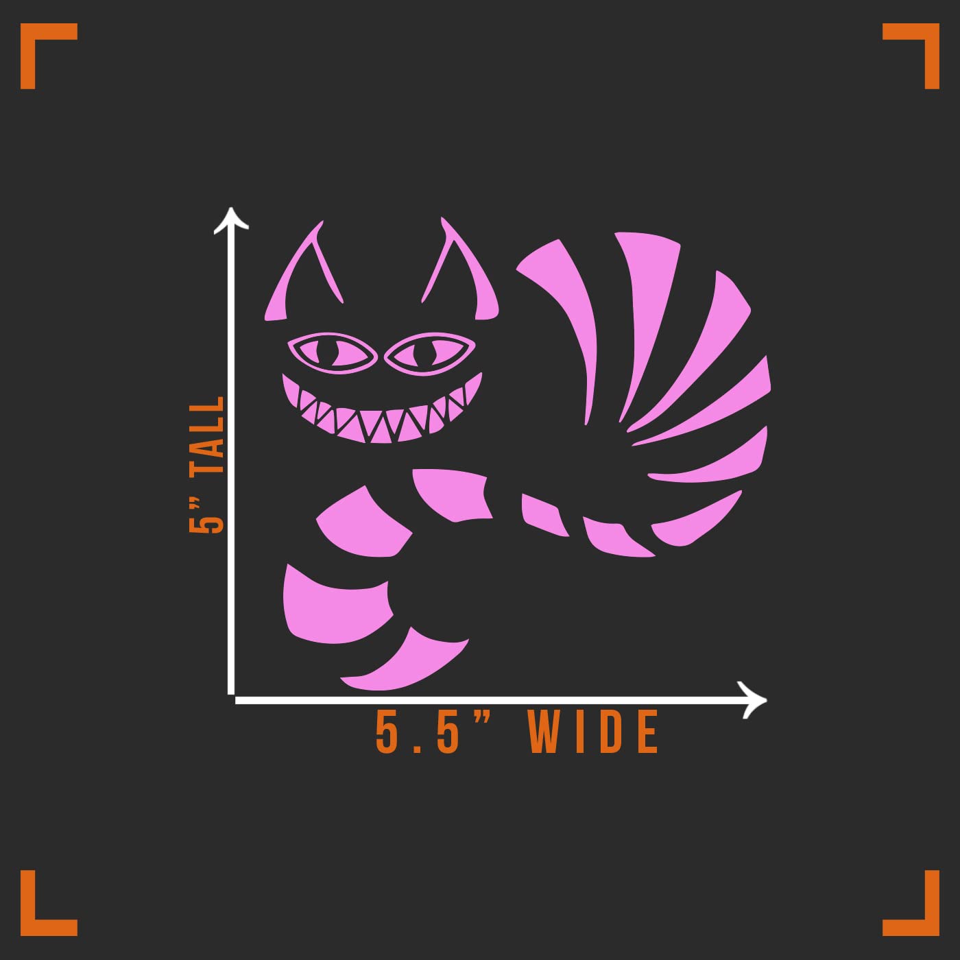 Cheshire Cat Decal Vinyl Sticker Auto Car Truck Wall Laptop | Soft Pink | 5.5" X 5"