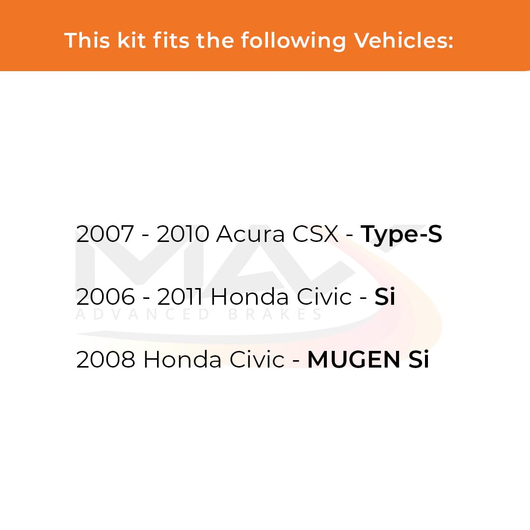 Max Advanced Brakes Front & Rear Brake Kit Compatible With 2007 2008 2009 2010 Honda Civic Compatible With Acura Csx Replacement