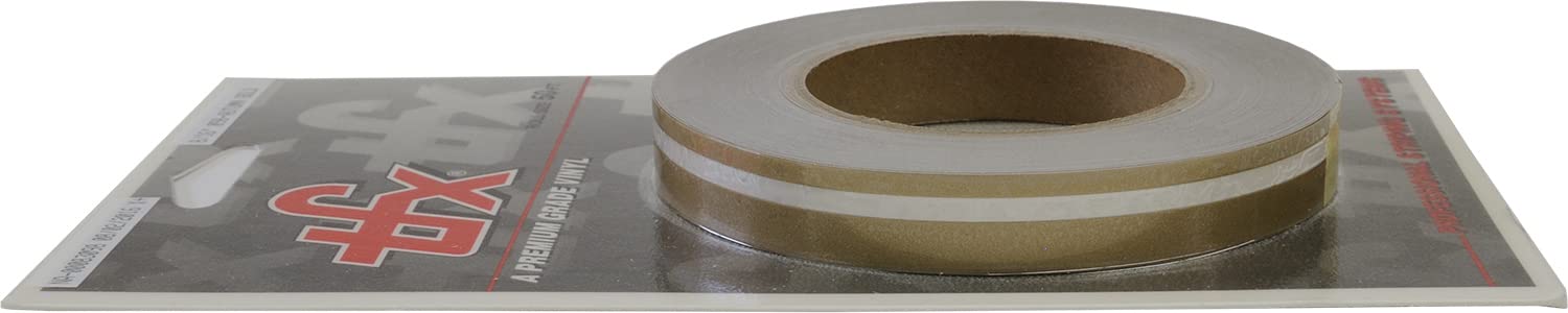 Universal TFX 00083098 - Auto Customizing Dual Pinstripe - 8/16&quot; x 50' (1/4” Stripe, 1/8&quot; Gap, Then 1/8” Stripe) - 098-Autumn Gold Metallic