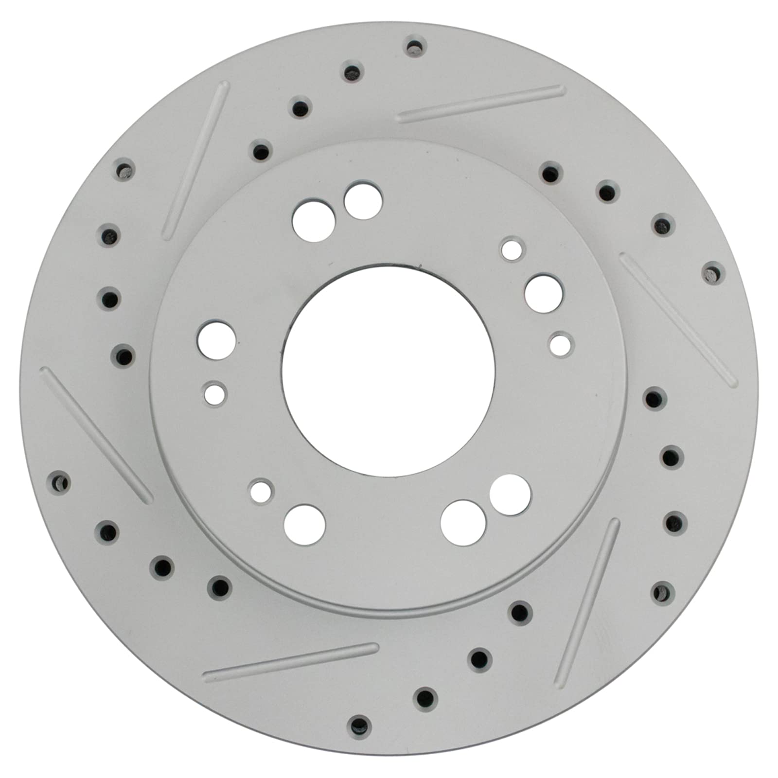 Trq Performance Disc Brake Rotor Drilled & Slotted G-Coated Front Pair