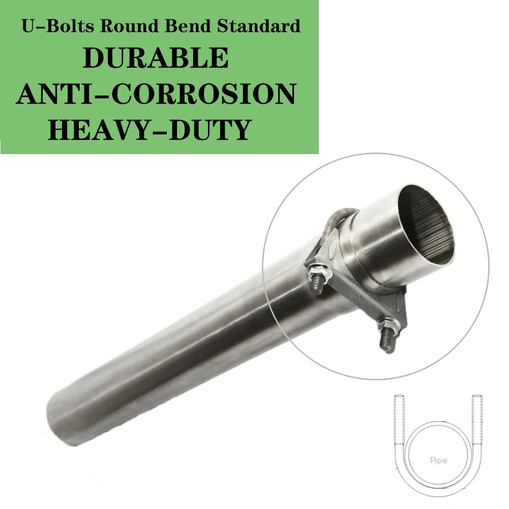 2 Inch Clamps Heavy Duty 2'' Stainless Steel U Bolt Muffer Exhaust Clamp Hanger For Pipes (51Mm)