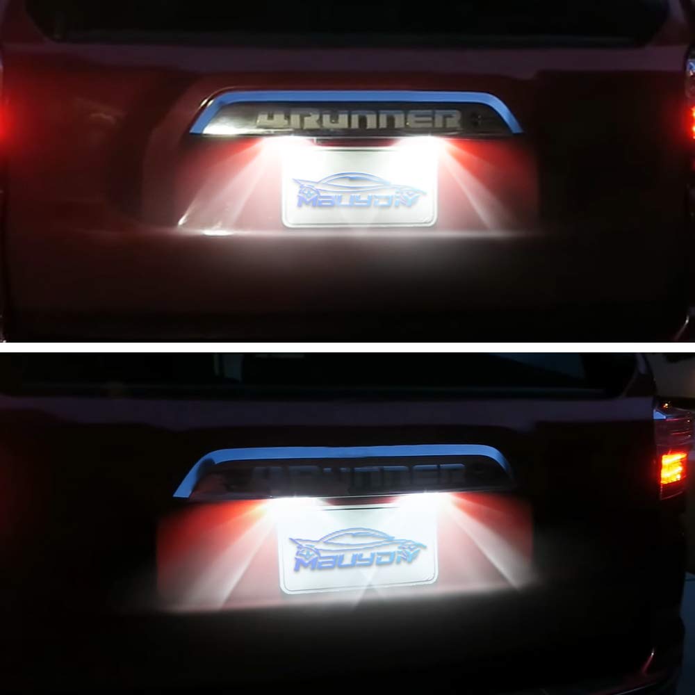 Mbuydiy Led License Plate Light Lamp Assembly Compatible With 1996-2024 4Runner 2008-2022 Sequoia 6000K White, Pack Of 2