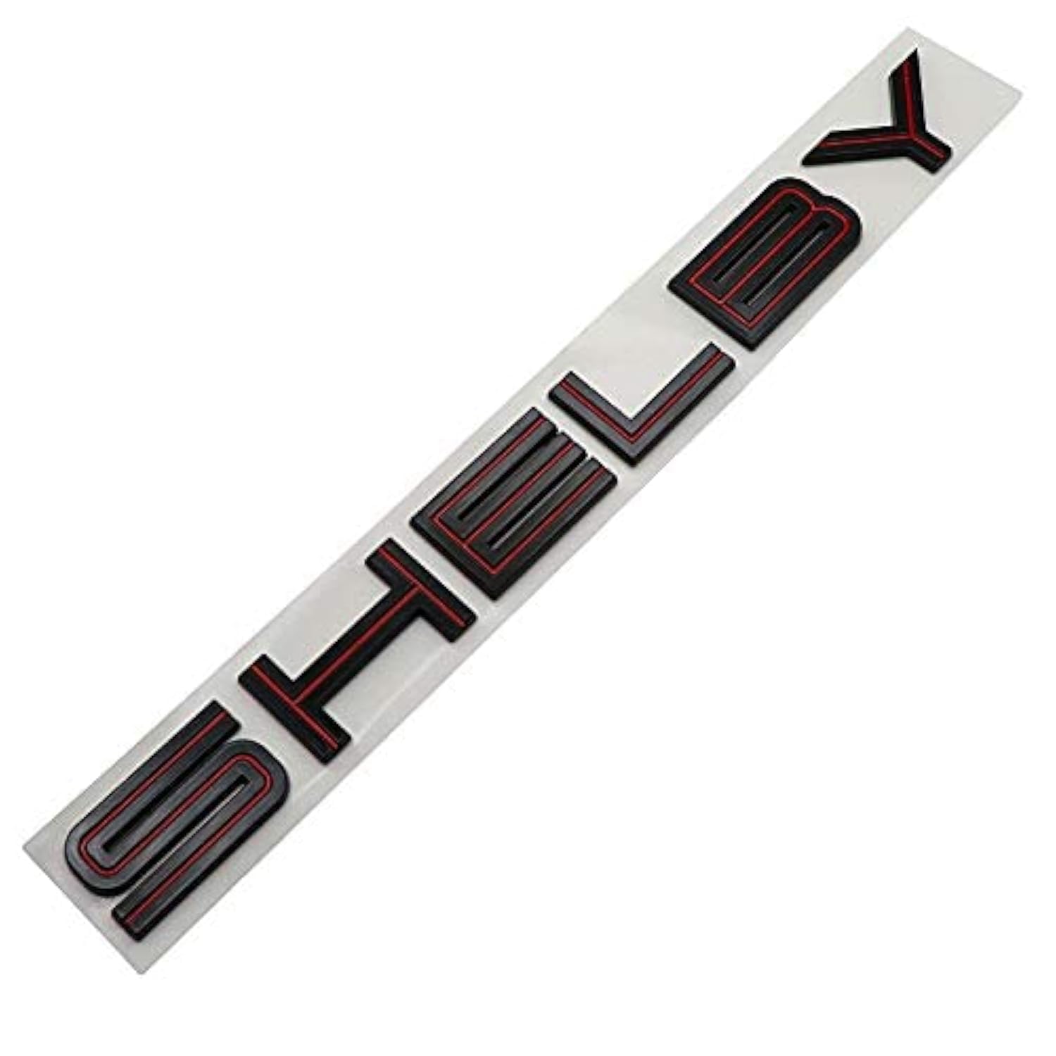 Shelby Letter Emblem Badge Rear Trunk Sticker Decal (Black/Red)