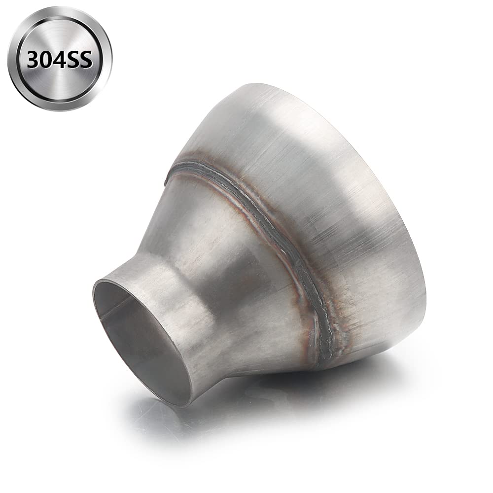 A-Karck Exhaust Adapter Connector 2.5' Od To 5' Od, Exhaust Pipe Reducer 4' Overall Length 304 Stainless Steel