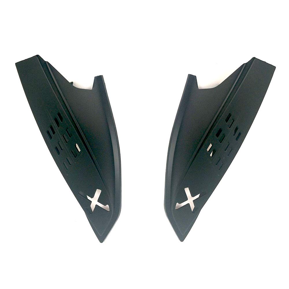 1Storm Motorcycle Modular Flip Up Dual Visor Full Face Helmet Decoration Matt Black Horn Wing