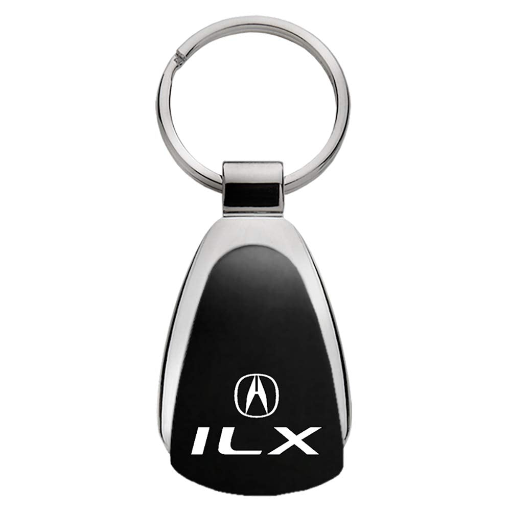 Au-Tomotive Gold Tear Drop Key Chain Compatible For Acura Ilx (Black)
