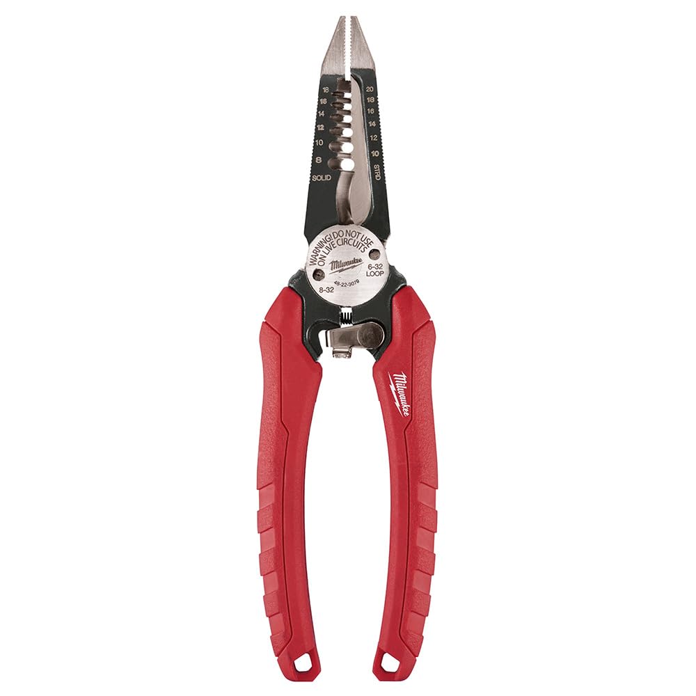 Milwaukee 48-22-3079 6-In-One Combination Wire Stripping and Reaming Pliers for Electricians