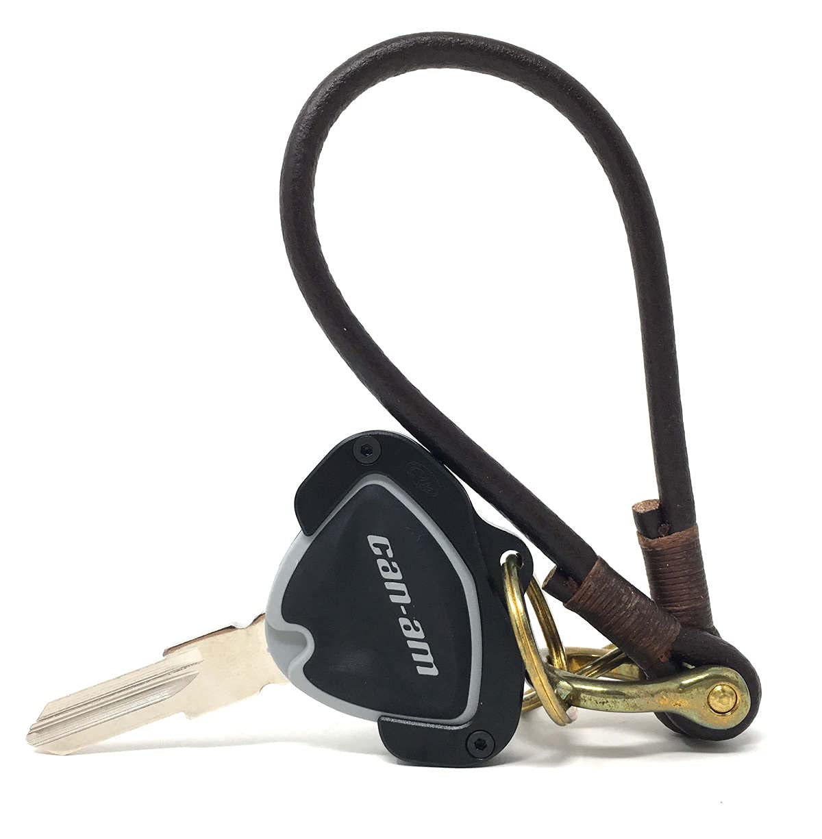 Crazy Metalman Key Holder For Can Am Spyder F3 Rt Rt-S St Rsi Accessory Key Hole Cover Black With Dark Leather Rope Ver3.0
