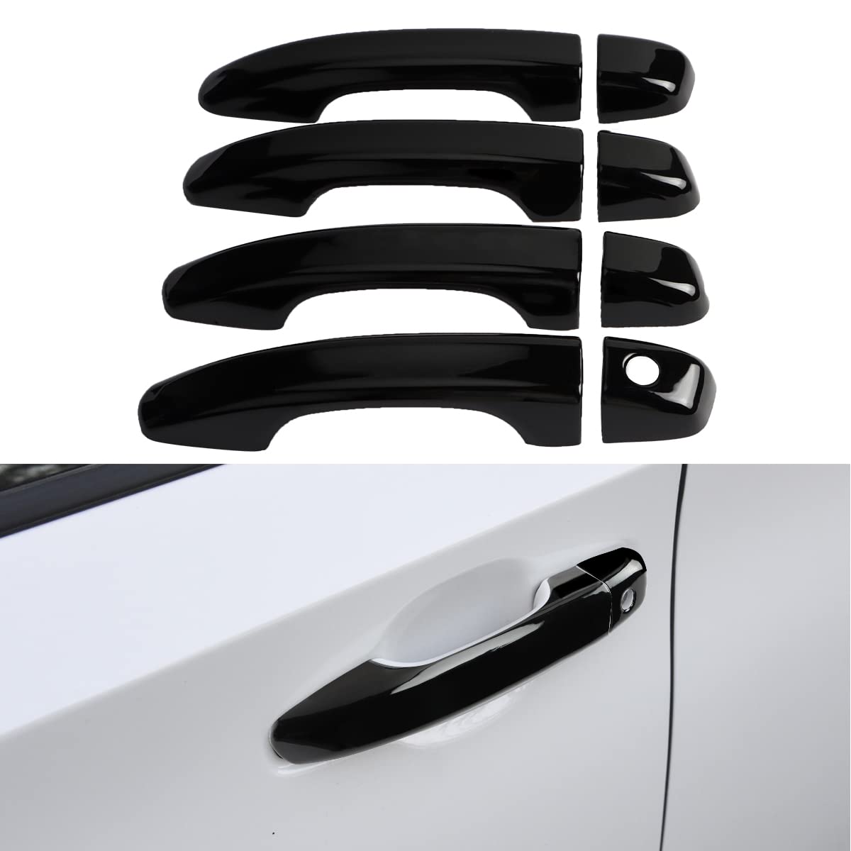 Dloveg Car Door Handle Cover Compatible For 2018 2019 2020 2021 2022 Honda Accord Accessories Black Door Handle Protector (Witho