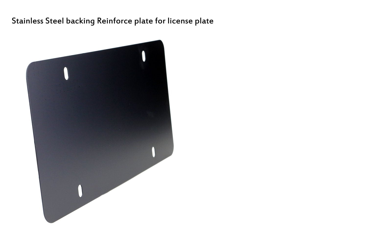 LFPartS Stainless Steel Backing Reinforce Plate for License Plate (12''x6'', Black)