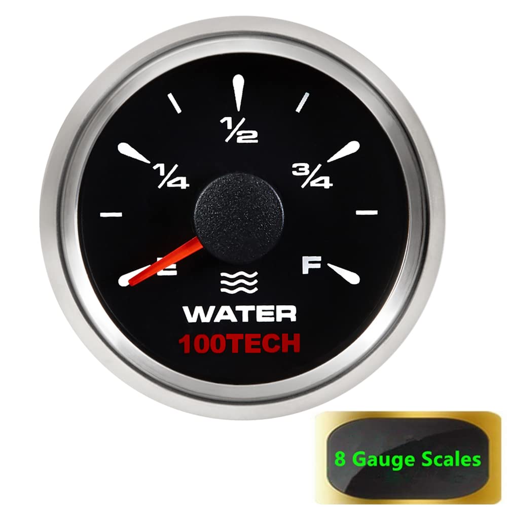 100Tech Water Level Gauge Truck Water Tank Gauge Marine For Boat 0-190Ohm 240-33Ohm 240-30Ohm 0-180Ohm 10-180Ohm Black