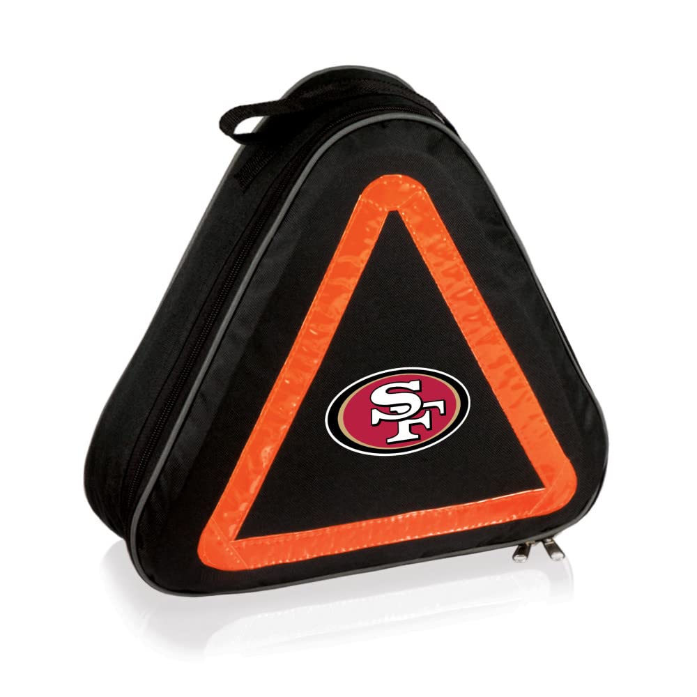 Picnic Time Nfl San Francisco 49Ers Roadside Emergency Car Kit, Auto Vehicle Safety Road Side Assistance With Jumper Cables And