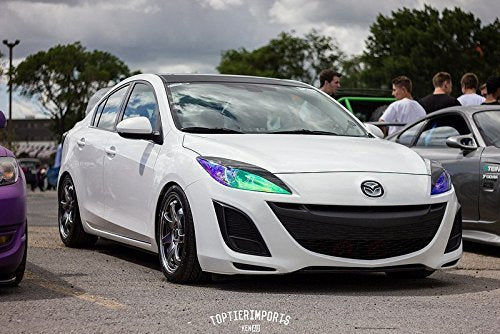 DIYAH 12 X 48 inches Self Adhesive Shiny Chameleon Headlights Tail Lights Fog Lights Films,Film Sheet Sticker,Tint Vinyl Film (Light Blue)