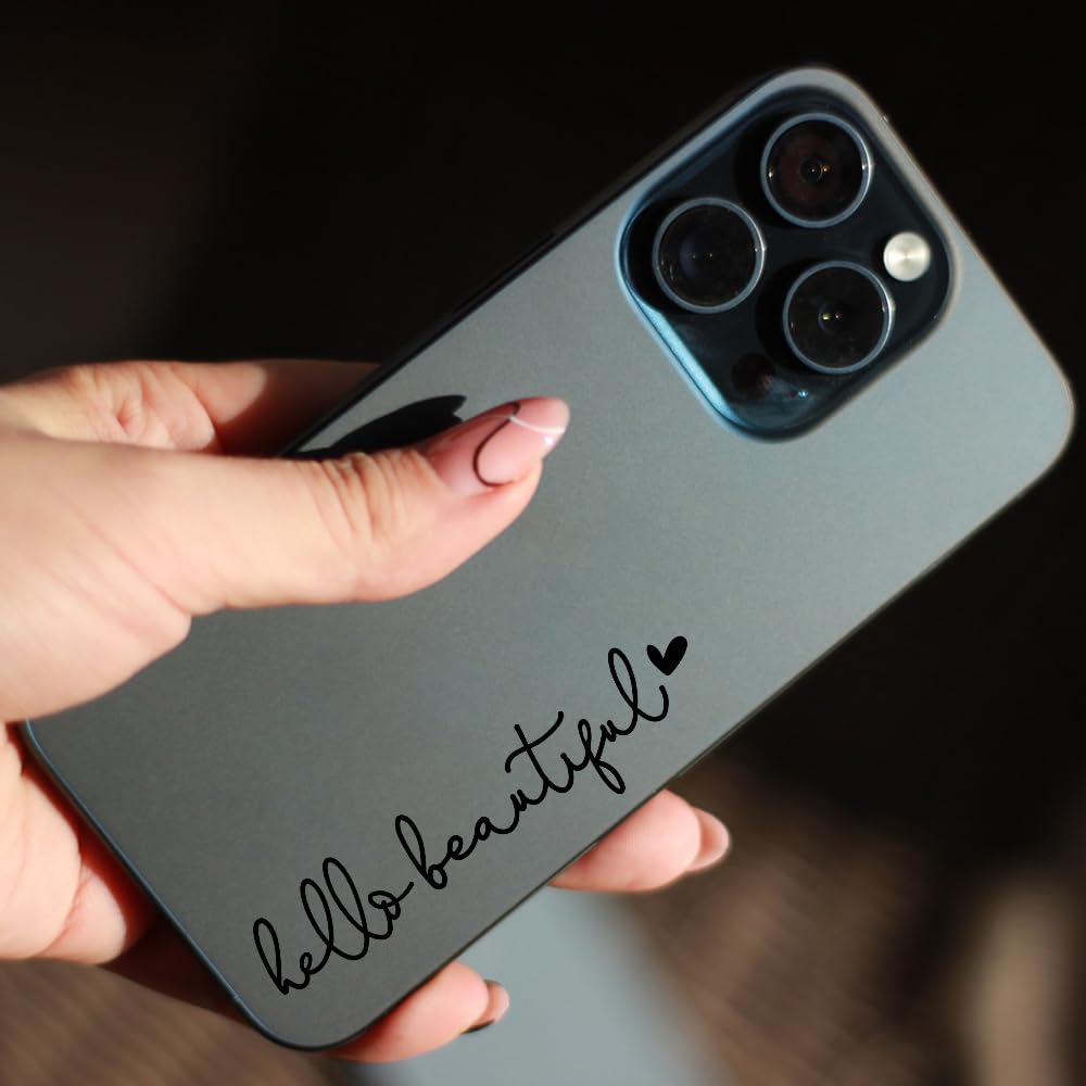 Miarita 3X Hello Beautiful Rearview Mirror Decal, Vanity Mirror Stickers, Rear View Mirror Sticker (Hello Beautiful Black)