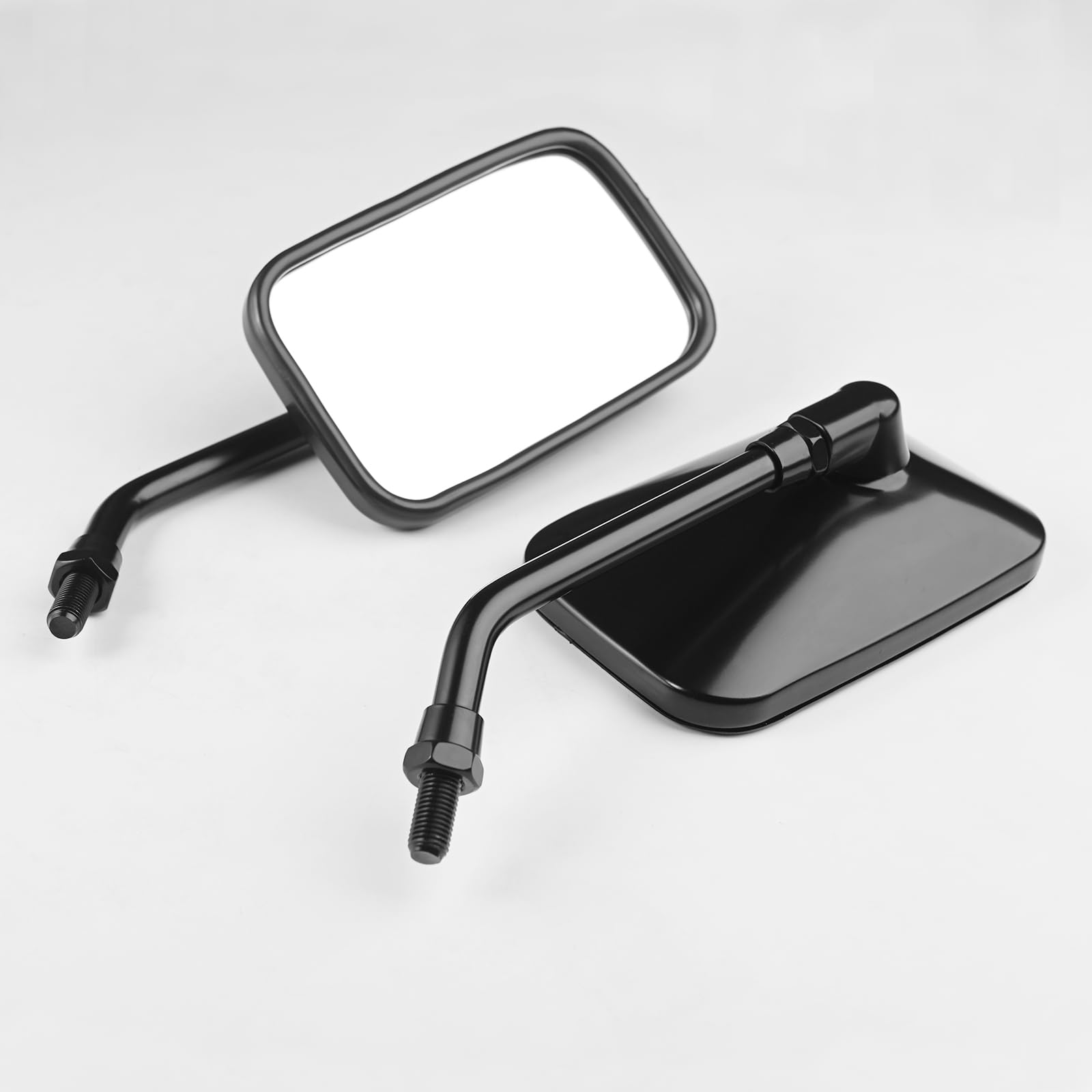 Motorcycle Mirrors, 10mm Bolt Motorcycle Handlebar Rectangle Rear view Side Mirrors, Compatible with Kawasaki Honda Suzuki Cruis