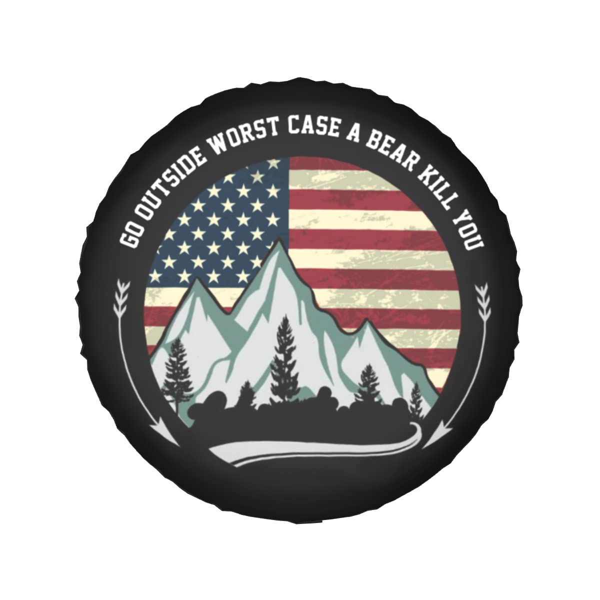 Tire Cover American Flag Tire Covers Camping Waterproof Wheel Protectors For Camper Travel Trailer, Rv, Suv 15Inch (Go Outside W