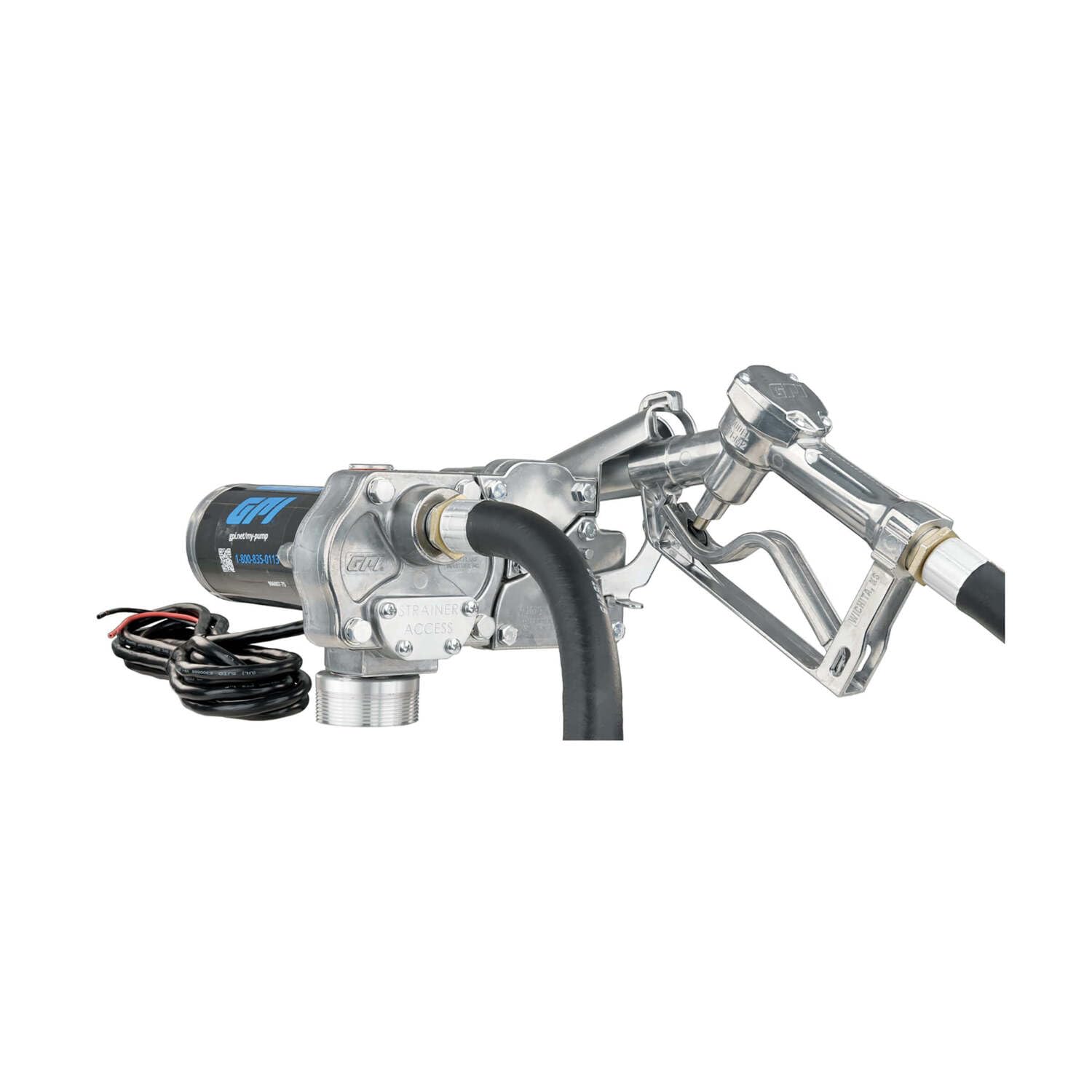 GPI - M-150 Series Fuel Transfer Pump, Manual Shut-Off Unleaded Nozzle, 15 GPM, 12 Volt (110000-107)