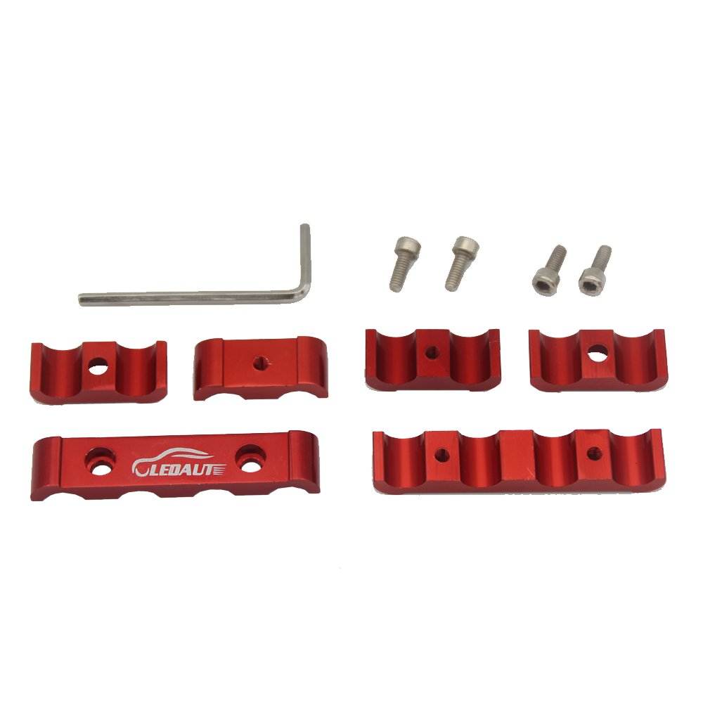 Ledaut 12Pc Spark Plug Wire Separator Divider 8Mm 9Mm 10Mm For Racing Car (Red)
