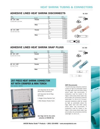 Ancor Marine Grade 318899 Heat Shrink Snap Plug, Female 22-18, 100Pc
