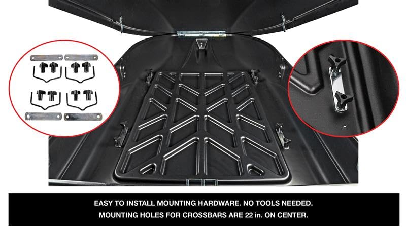 Jegs Rooftop Cargo Carrier For Car Storage - Large Roof Rack Cargo Carrier - Front Hinge/Rear Lock - Rear Opening Weatherproof S