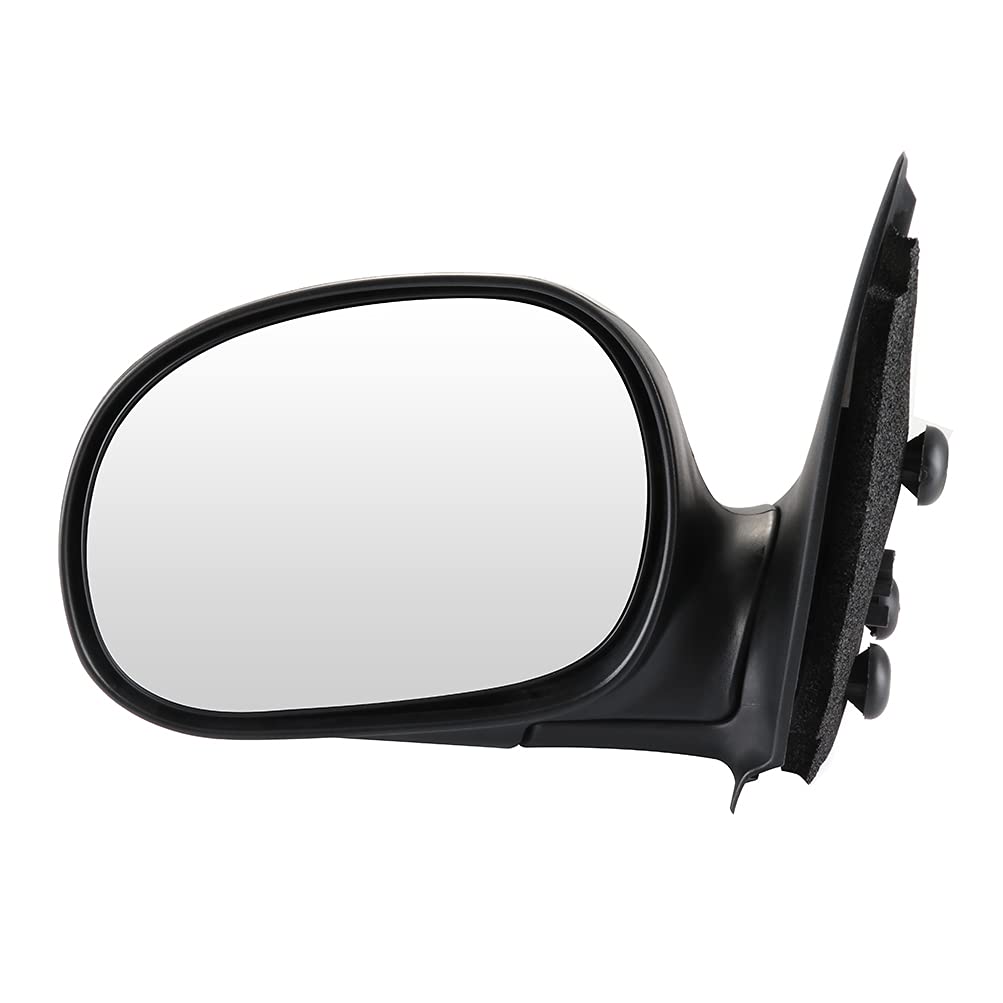 SCITOO Exterior Mirror Driver Left Side Fit for 1997-2004 For Ford For F-150 1997-1999 250 Manual Folding Non-heated Black Smoot