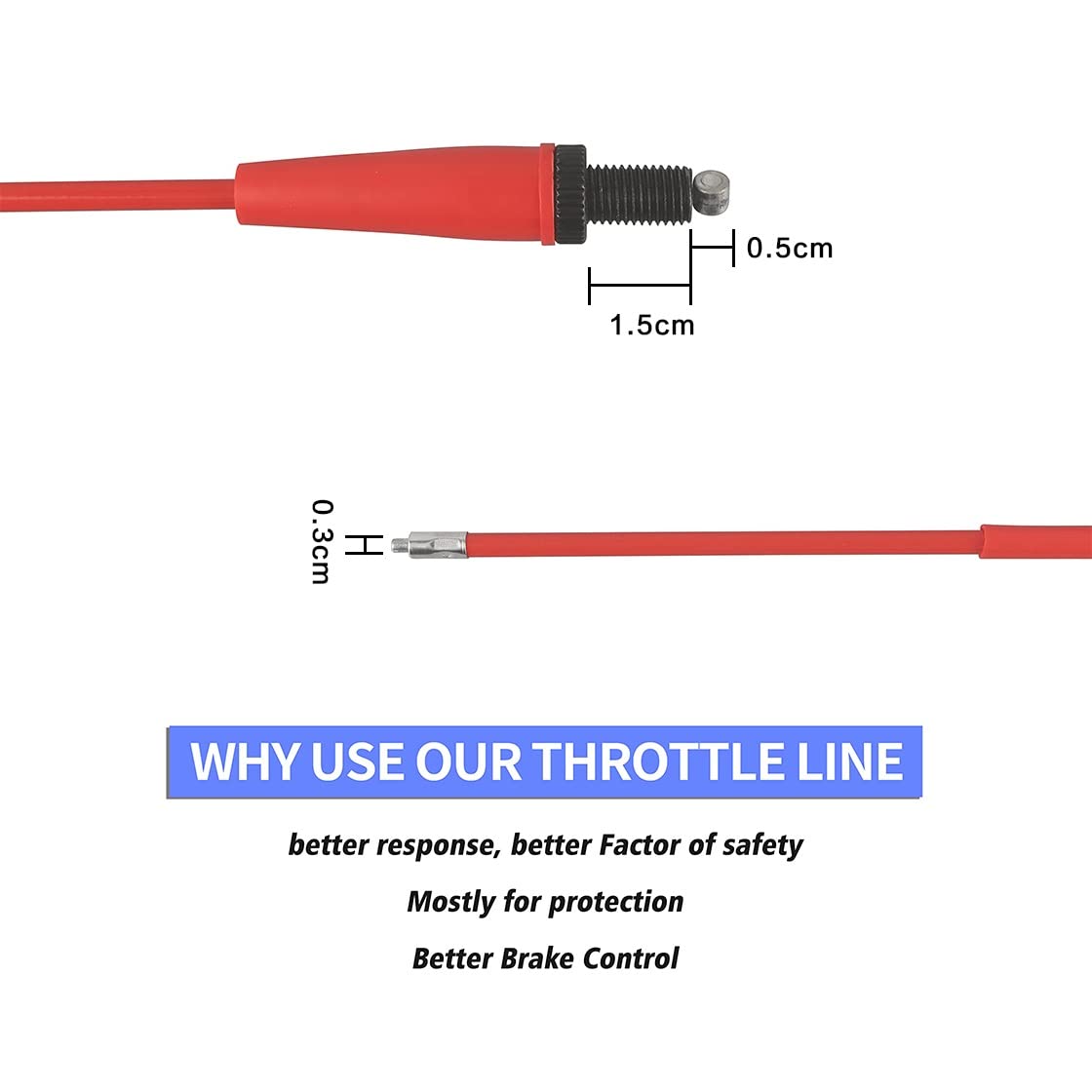 Nibbi Throttle Cable,46' Go Kart Throttle Cable,Universal Motorcycle Throttle Cable For Dirt Pit Bike Mini Bike Motocross125 150 Moped - Red