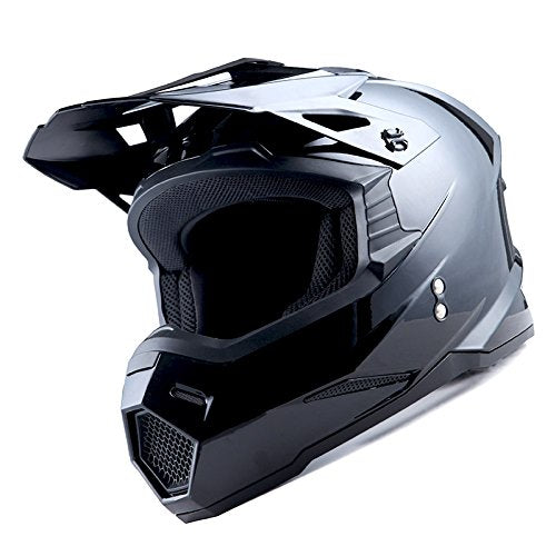 1Storm Adult Motocross Helmet Bmx Mx Atv Dirt Bike Four Wheeler Quad Motorcycle Full Face Helmet Racing Style: Hf801 Glossy Blac