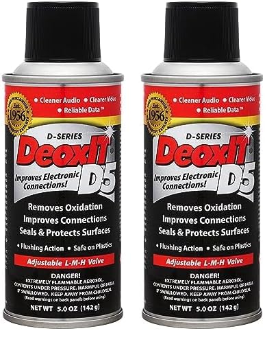 Hosa D5S-6 Caig Deoxit 5% Spray Contact Cleaner, 5 Oz. (Pack Of 2)