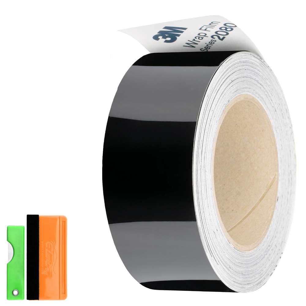 4 Inches X 50 Feet 3M 1080 2080 Gloss Black Vinyl Wrap Kit For Black Out Chrome Delete Window Trim Door Trim Free Tool Kit
