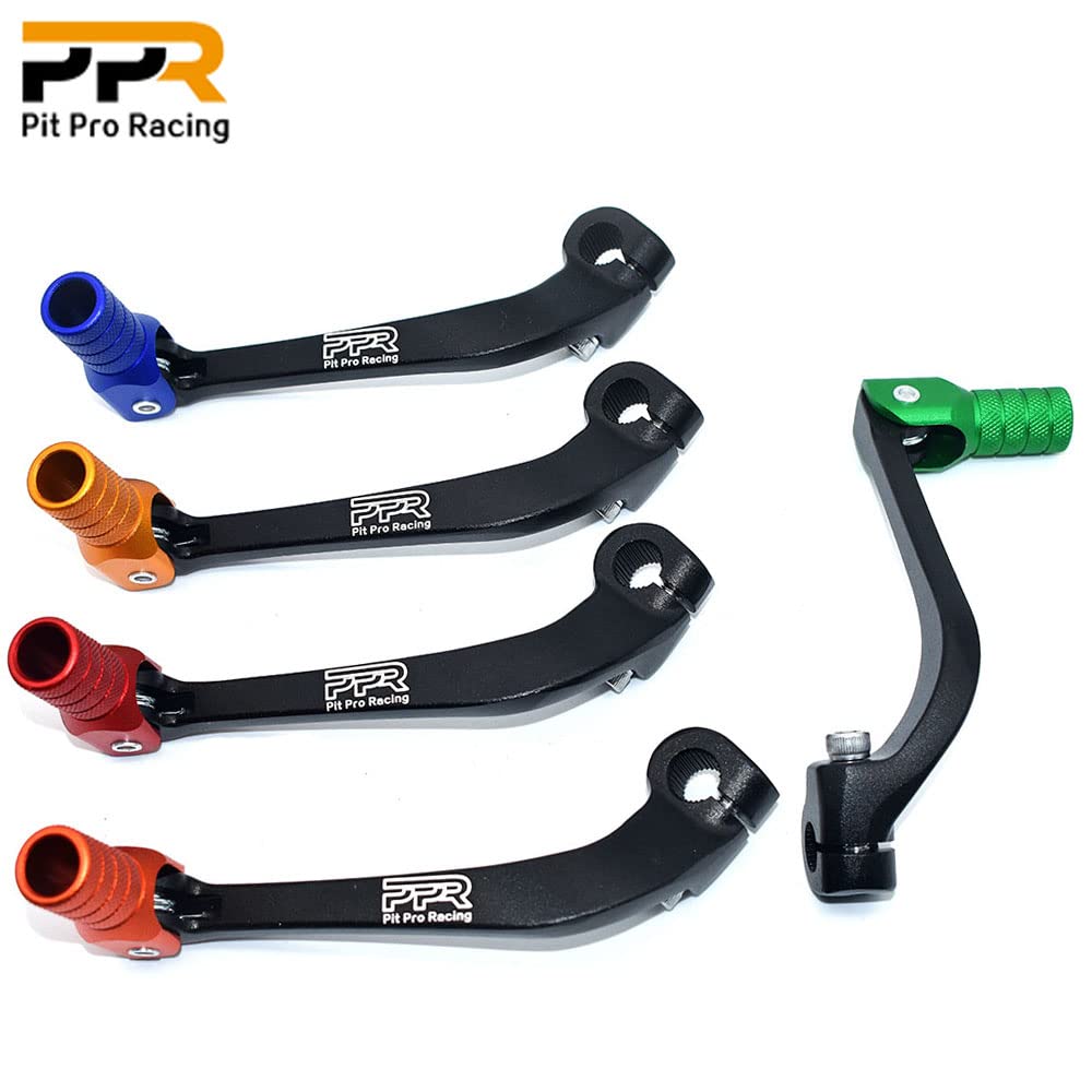 Gear Shift Lever, Rod Alloy Aluminium Folding Gear Lever Fits For Motorcycle Bse Crf 110 Apollo Ttr 125 Motorcycle 50Cc 110Cc 250Cc Dirt Pit Bike(Black&Green)