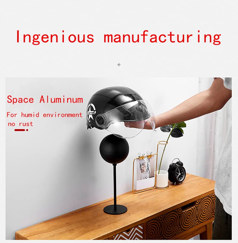 motofans Helmet Stand Metal, Rotation Metal Stand Desktop Hanger Rack Helmet Stand Display for Motocycle Helmet, Caps,Hat, and R