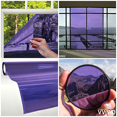 Vvivid Transparent Colorful Vinyl Window Tinting Sheets (5Ft X 6Ft, Purple)