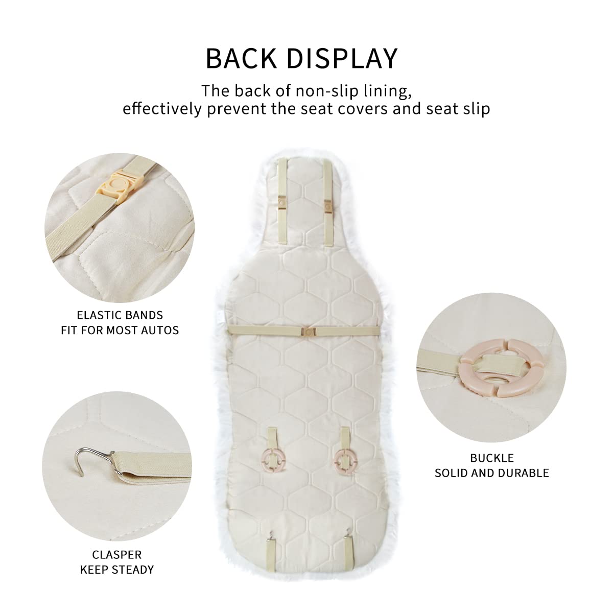 Gracefur A Pair Genuine Sheepskin Seat Covers, Long Wool Front Car Seat Covers, Easy To Install, Airbag Compatible Universal Fit