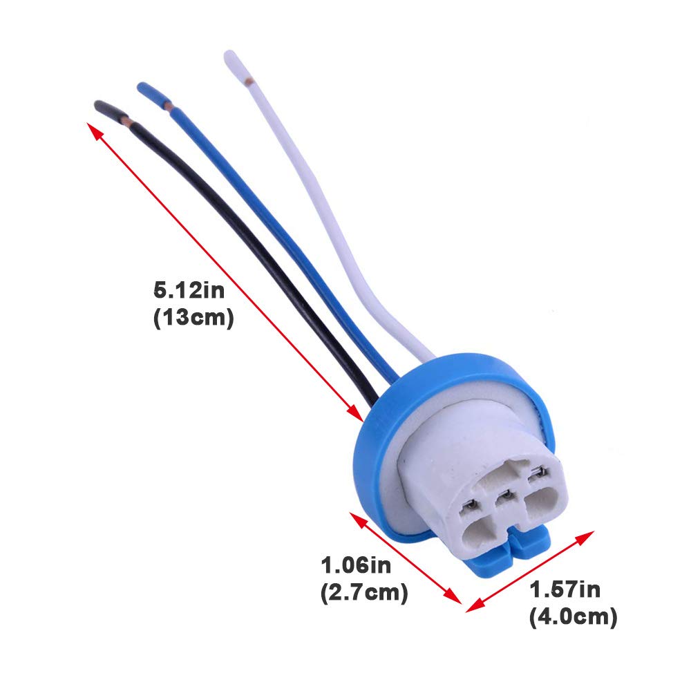 HerMia 9007 9004 HB1 HB5 High Temperature Ceramic Male Wire Harness Extension Socket Adapter Connector Wiring Cable for Headligh