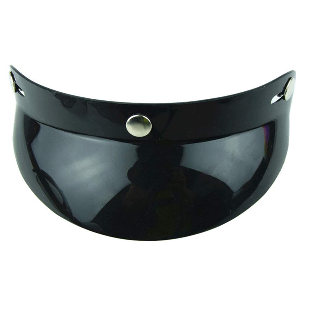 Vcoros Helmet Peak Shield Open Face Retro Motorcycle Helmet Sun Shade Protector Black Shield(Black