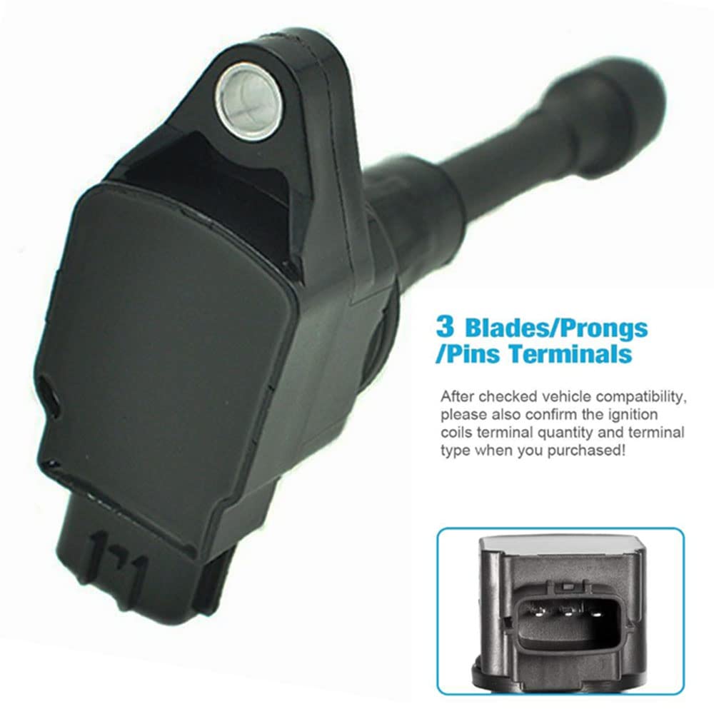 Autowxjq Ignition Coil Iridium Spark Plugs Set of 4pcs UF549 Compatible with Nissan Infiniti Altima Sentra Versa Rogue Cube QX60