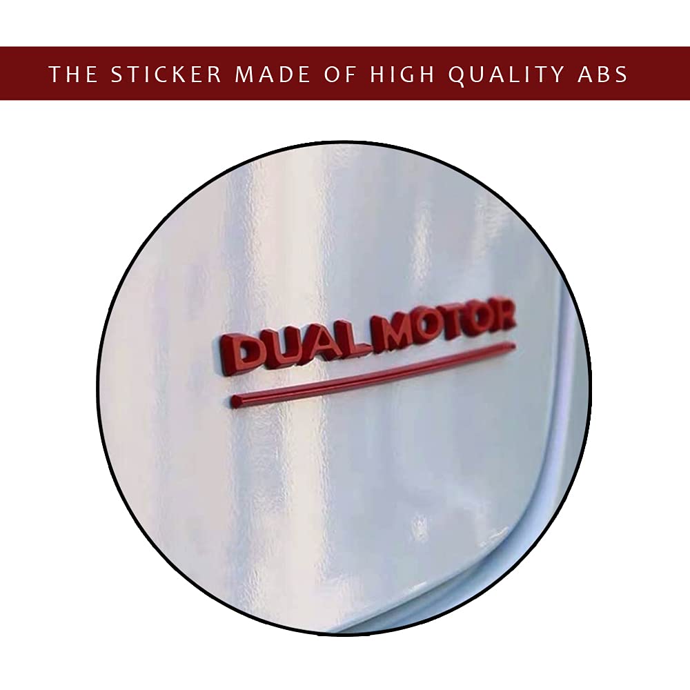 CoolKo Dual Motor Underlined 3D Letter Emblems Refitting High-Performance Trunk Badge Compatible with Tesla Model X S 3 Y