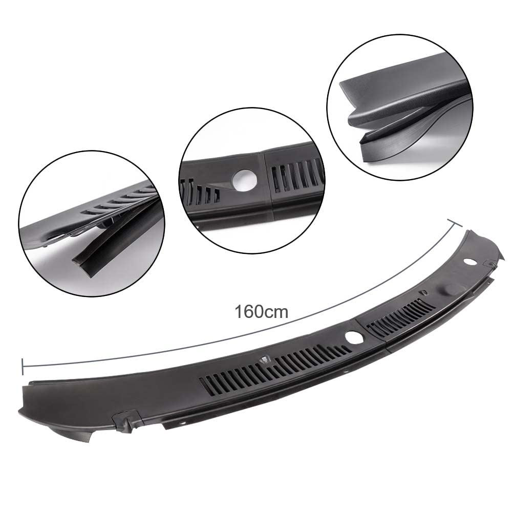 Pit66 2Pcs Windshield Wiper Cowl Vent Grille Grills Panel Hood Compatible With 99-04 Ford Mustang Gt Svt