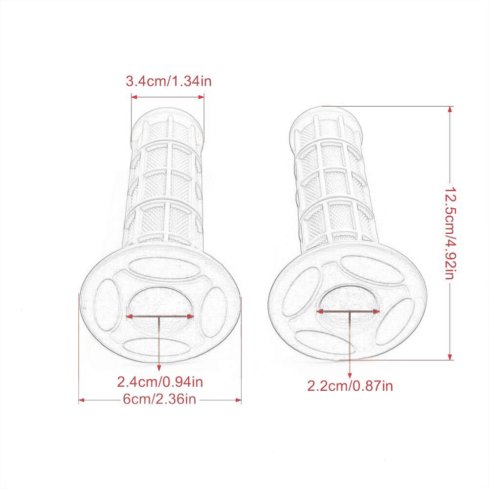 Worldmotop Motorcycle Handlebar Grips Non-Slip Soft Rubber Grips Handlebar with 7/8'' 22mm 24mm Replacement for All Off Road ATV