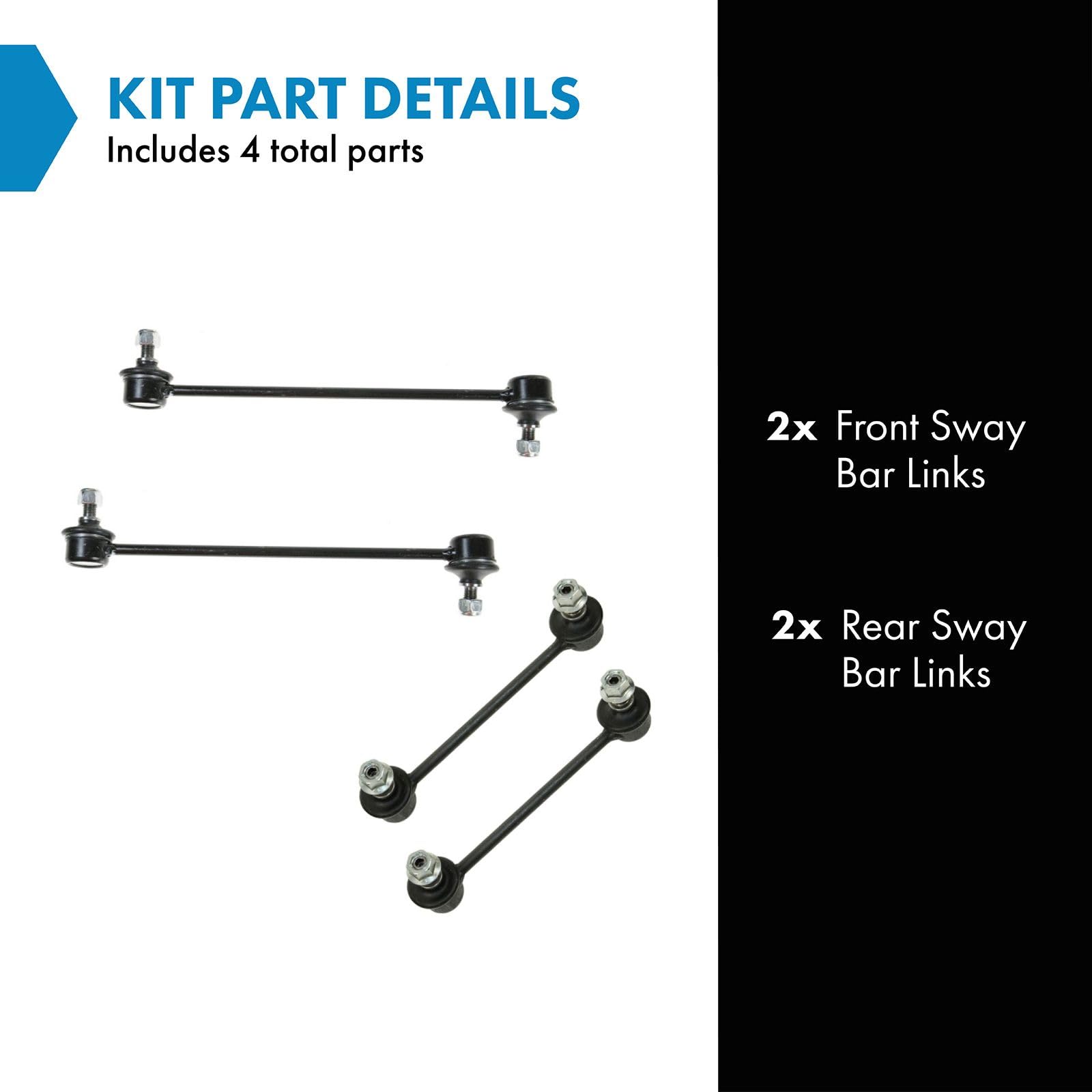 Trq Front & Rear Sway Bar Stabilizer Link Set Compatible With 2001-2003 Mazda Protege 2002-2003 Protege5