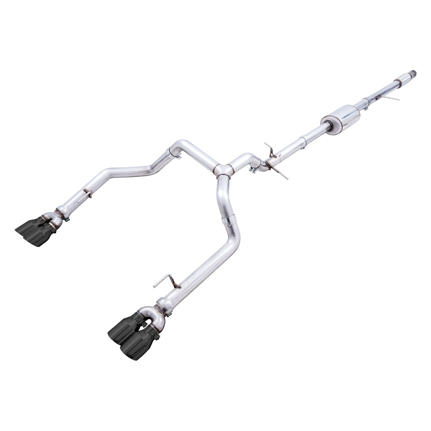Awe Tuning 4Th Gen Gm 1500 5.3L 0Fg Catback Split Rear Exit (W/Bumper Cutouts) - Quad Diamond Tips - 3015-43202