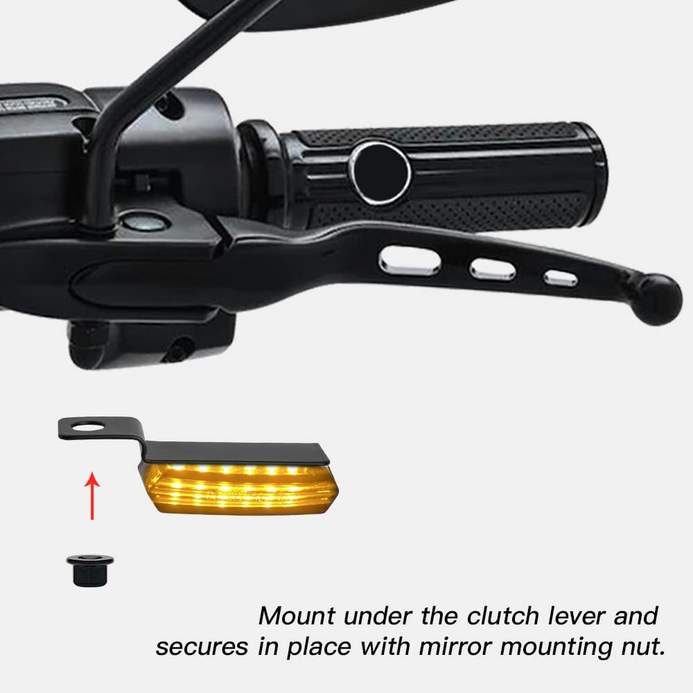 Mini Led Turn Signals Motorcycle Front Sequential Indicators 3 Wire Handlebar Blinkers With Running Lights Universal Compatible