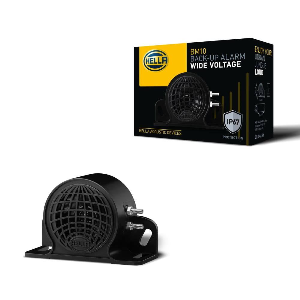 Hella 009148141 Black 9V/48V 110 Db Back-Up Alarm