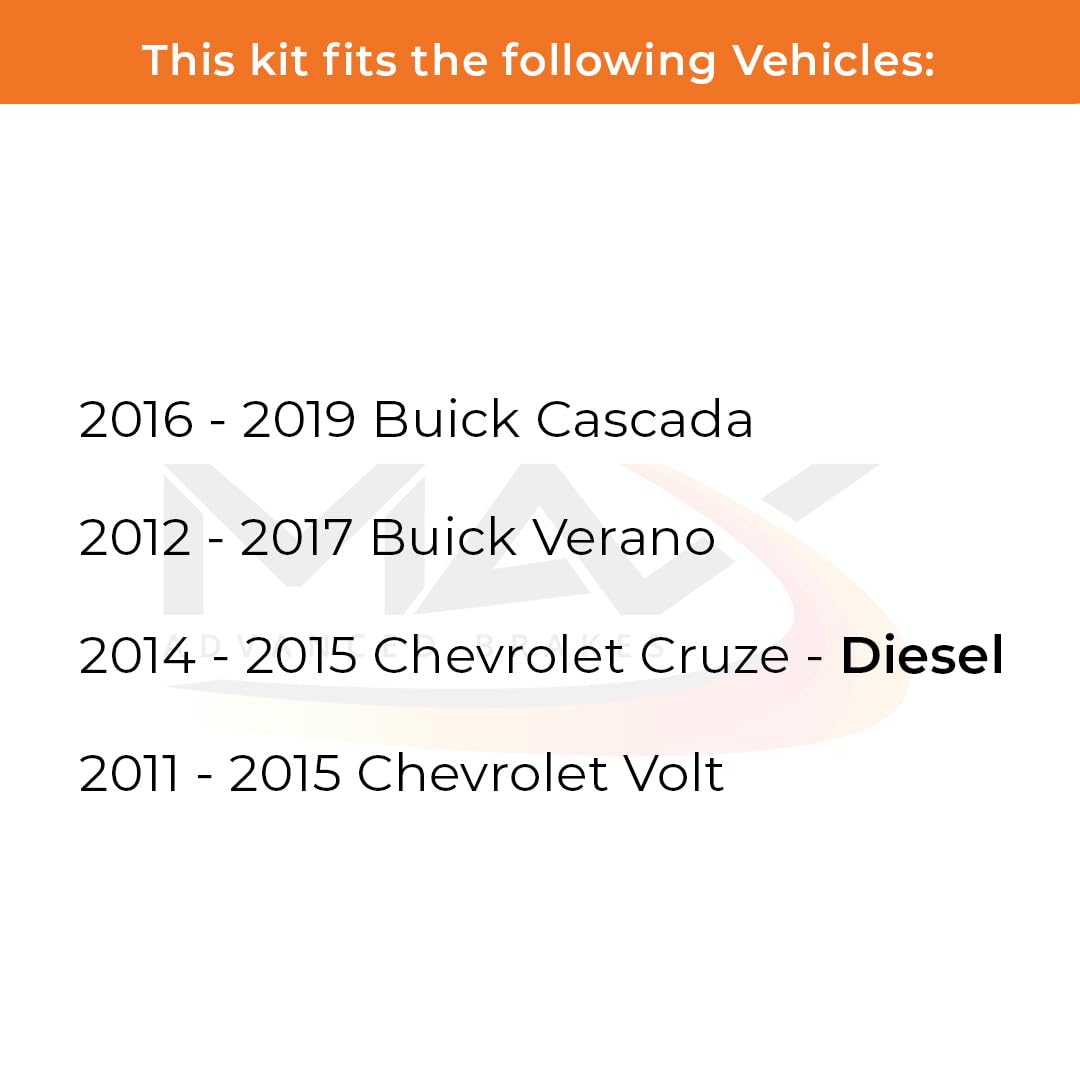Max Advanced Brakes Rear Brake Kit Compatible With 2016-2019 Buick Cascada Verano Compatible With Chevy Cruze Volt Replacement C