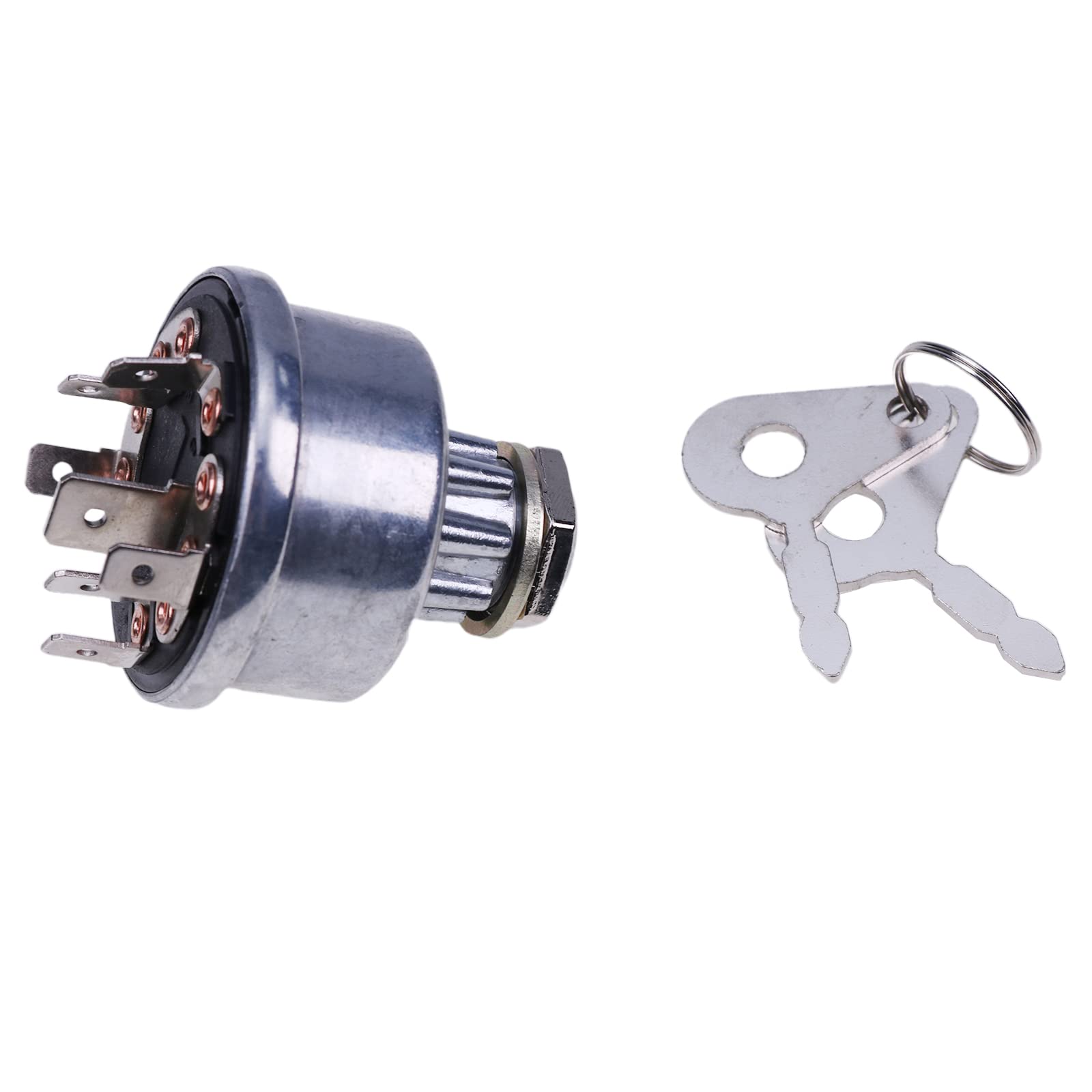 Jzgrdn Ignition Key Switch E7Nn11N501Ab Compatible With Ford 2000 3000 4000 5000 6000 7000 8000 2600 3600 4600 Tractor, 530 531 532 535 540 545 550 555 5500-50 420 445 450+++Backhoe