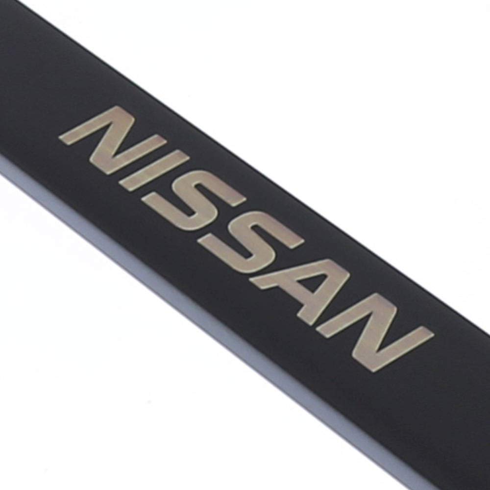 Automotive Gold Laser Etched Black Cut-Out Frame With Nissan Logo