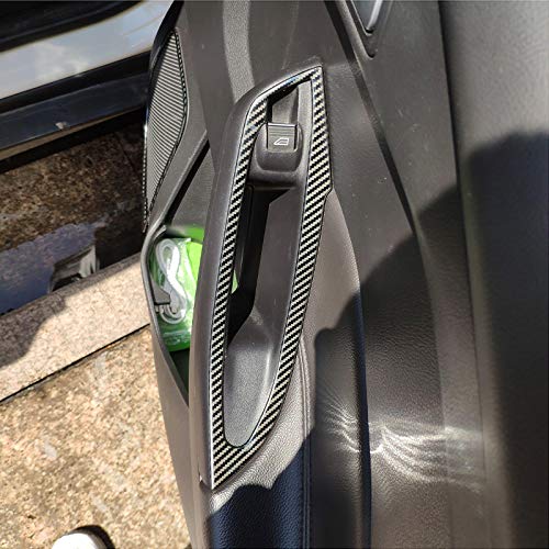 ruihe 4pc Carbon Fiber Color Door Window Lift Button Panel armrest Cover for Ford Focus RS ST 2012 2013 2014 2015 2016 2017 2018